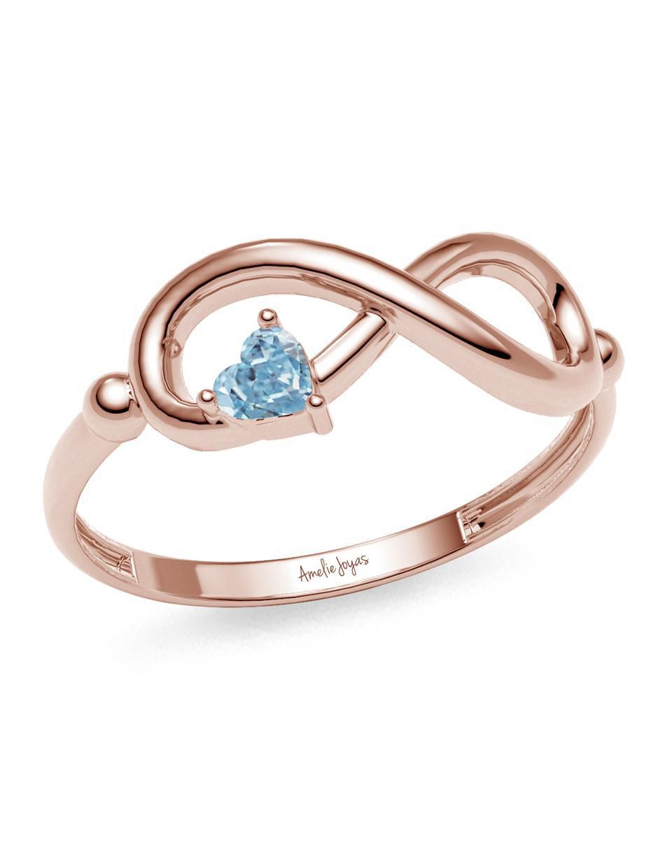Anillo de corazón 14 k de oro zirconia brillante 3