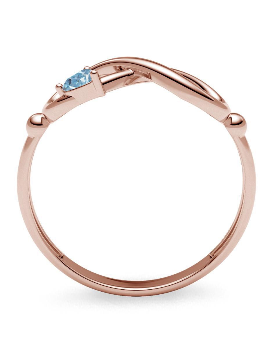 Anillo de corazón 14 k de oro zirconia brillante 4