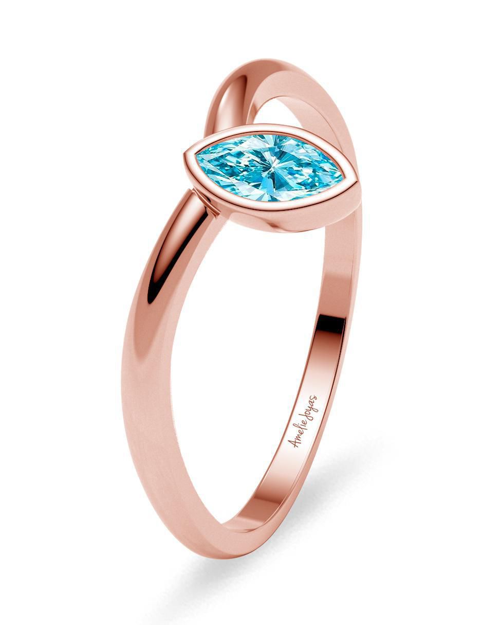 Anillo geométrico 14 k de oro zirconia brillante 2