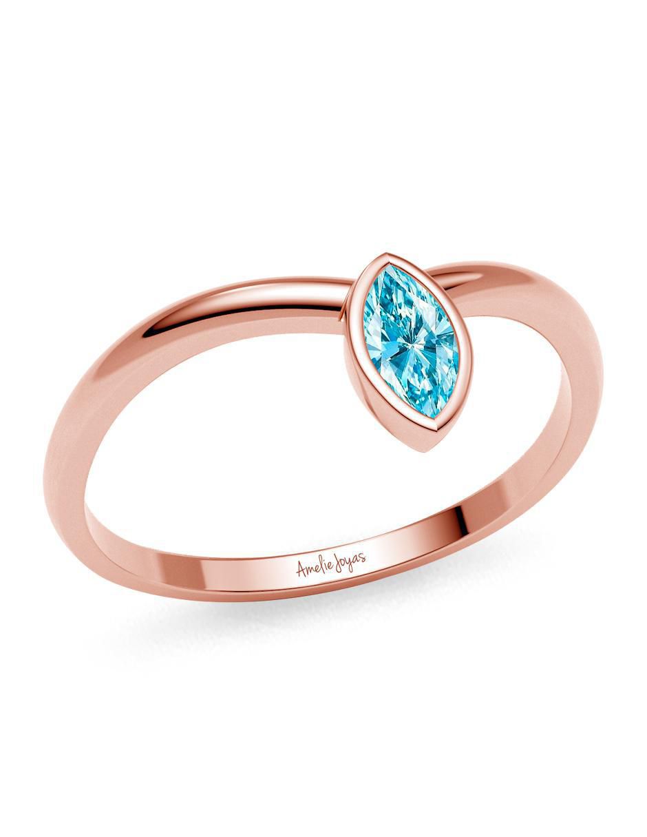 Anillo geométrico 14 k de oro zirconia brillante 3