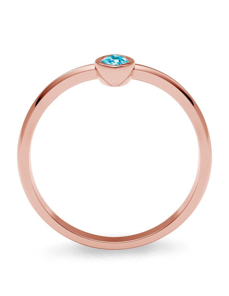 Anillo geométrico 14 k de oro zirconia brillante 4