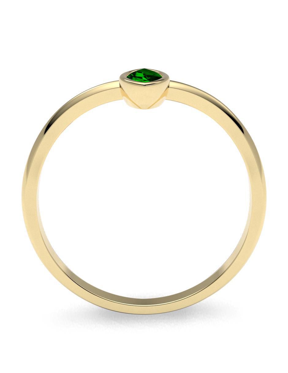 Anillo geométrico 14 k de oro zirconia brillante 4