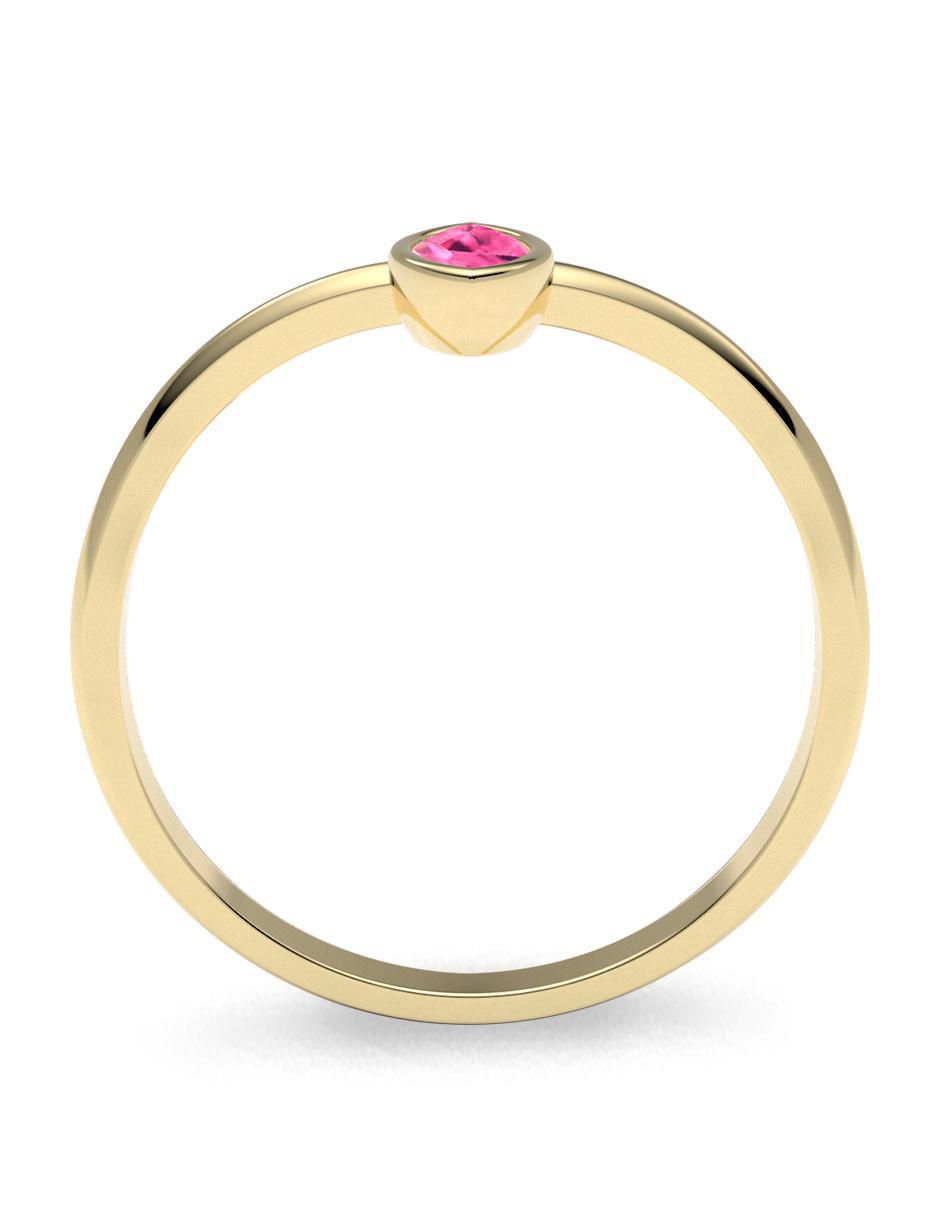 Anillo geométrico 14 k de oro zirconia brillante 4