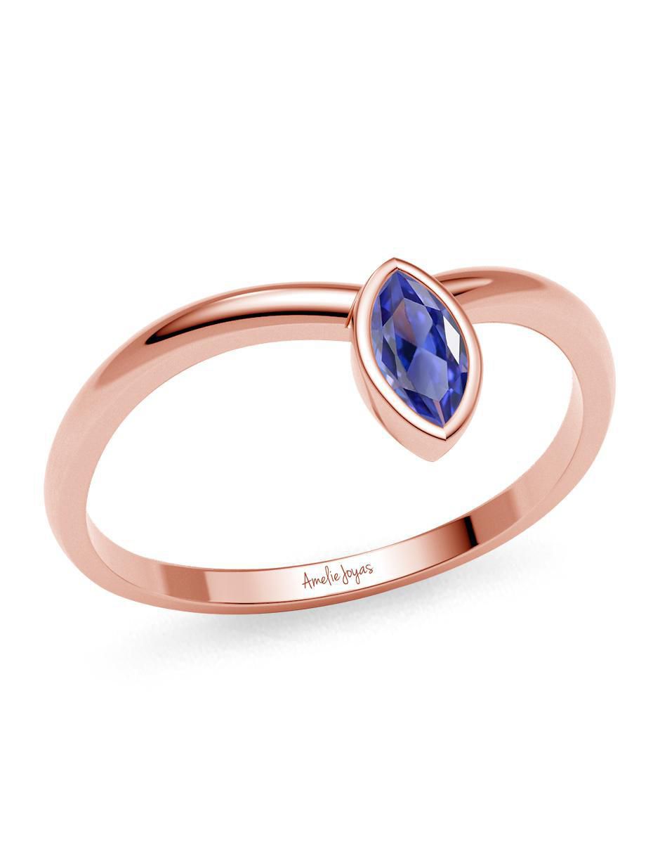 Anillo geométrico 14 k de oro zirconia brillante 3
