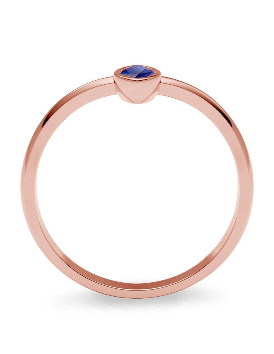Anillo geométrico 14 k de oro zirconia brillante 4