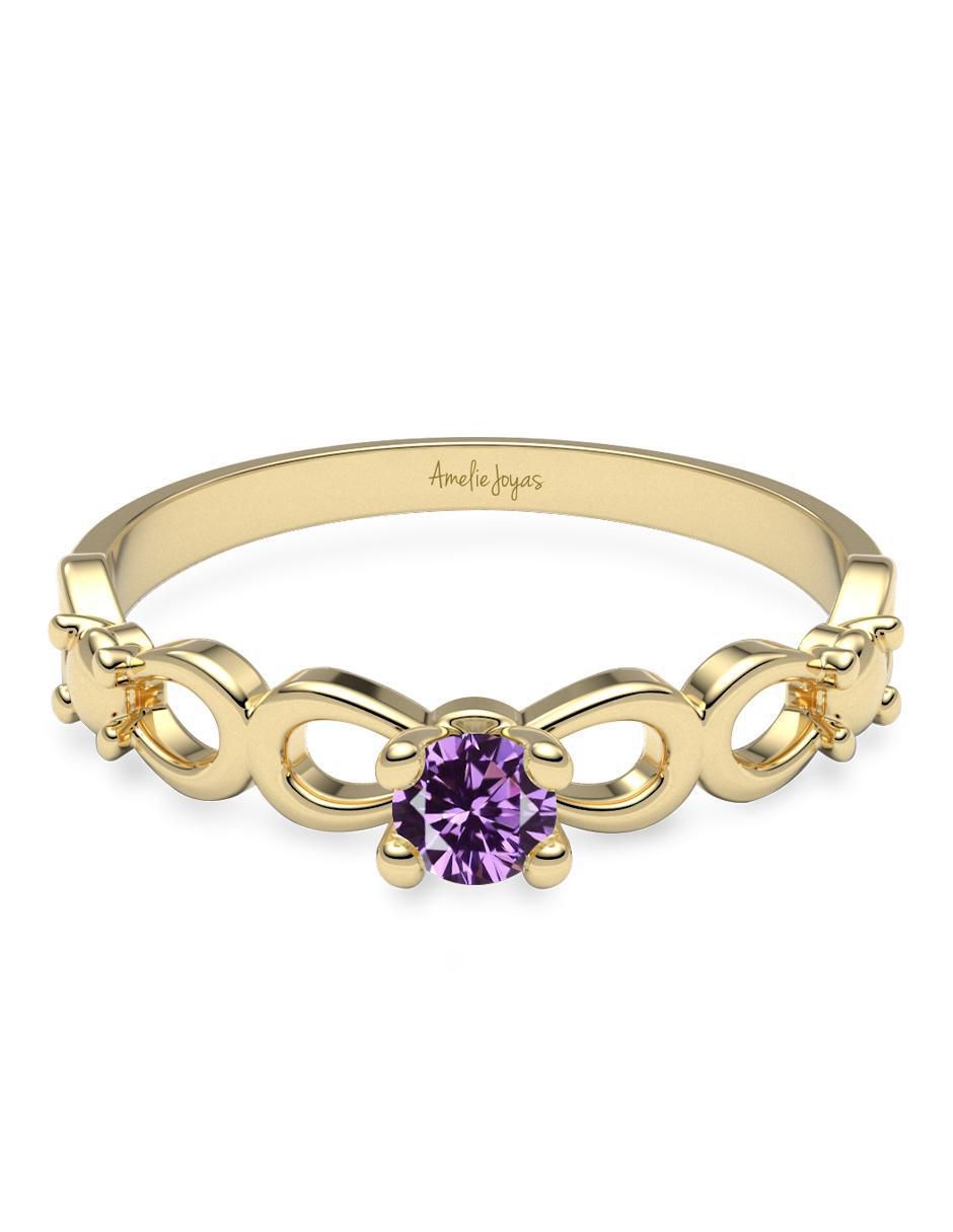 Anillo 14 k de oro zirconia brillante Anillo 14 k de oro zirconia brillante