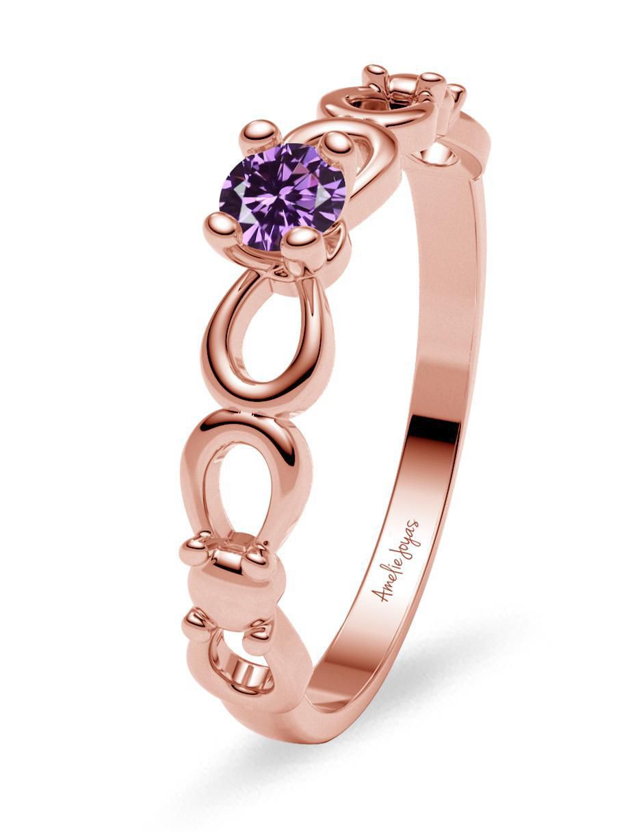 Anillo 14 k de oro zirconia brillante 2