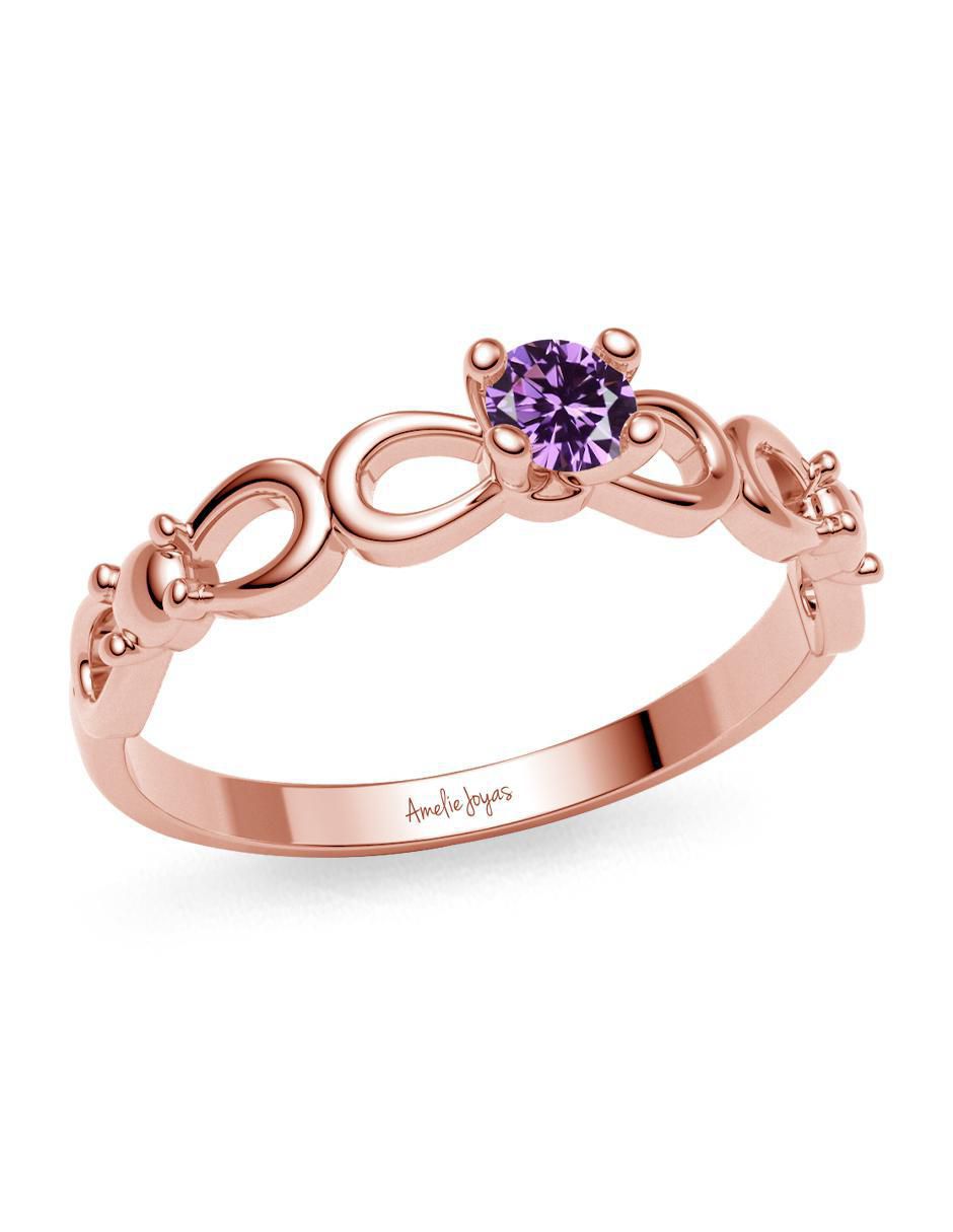 Anillo 14 k de oro zirconia brillante 3