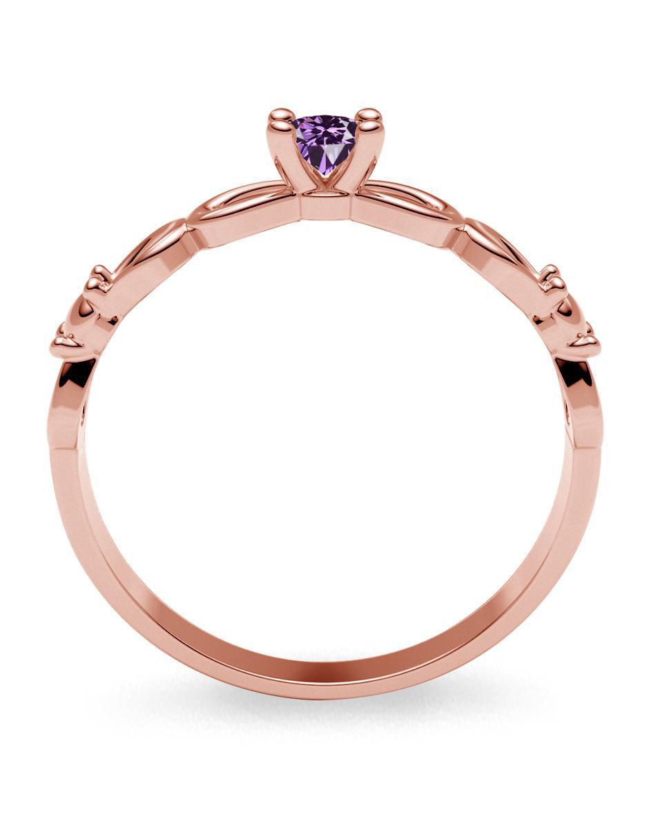 Anillo 14 k de oro zirconia brillante 4