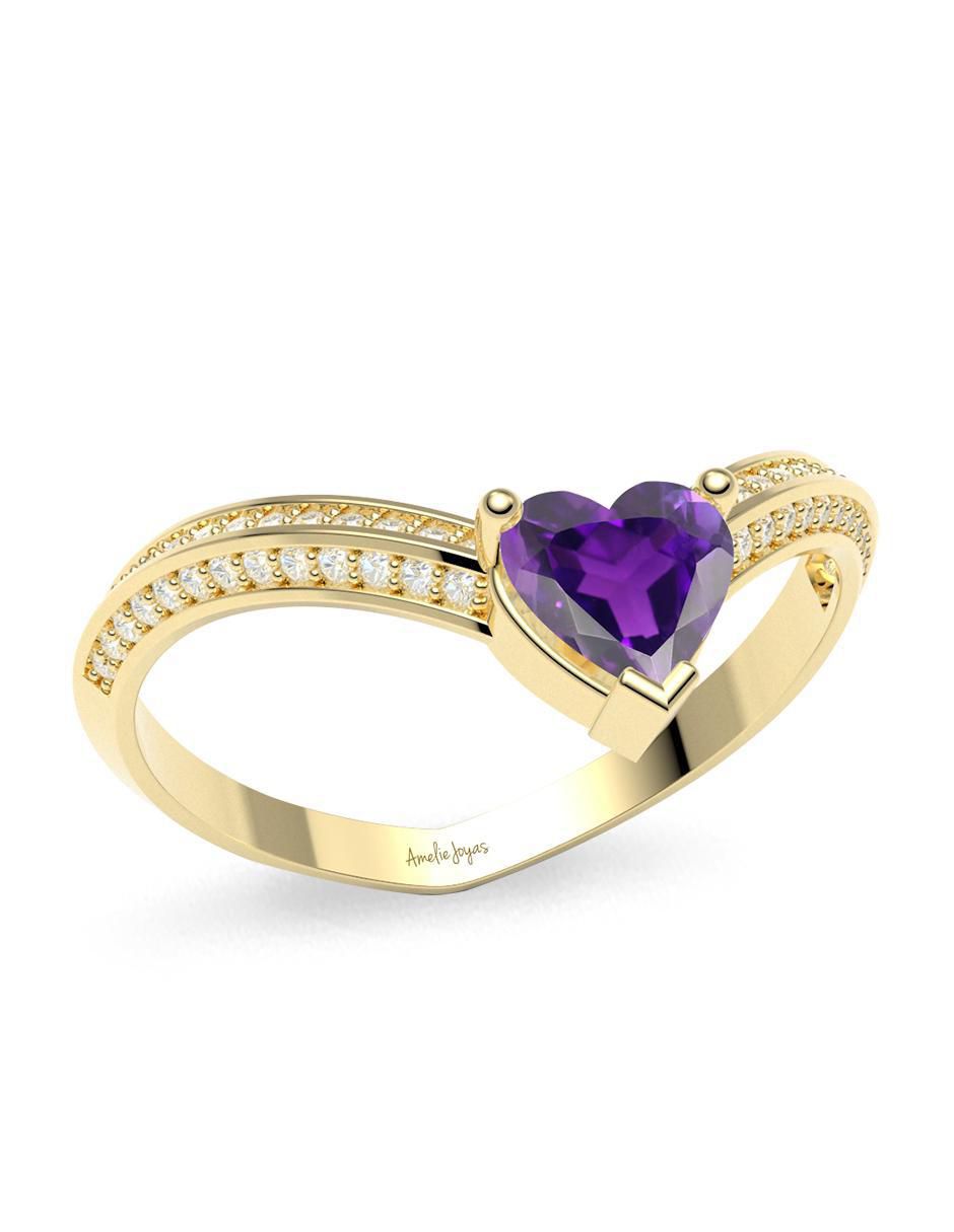 Anillo "de (si aplica)" corazón amelie joyas sin colección sin temática 14 k "de" oro zirconia