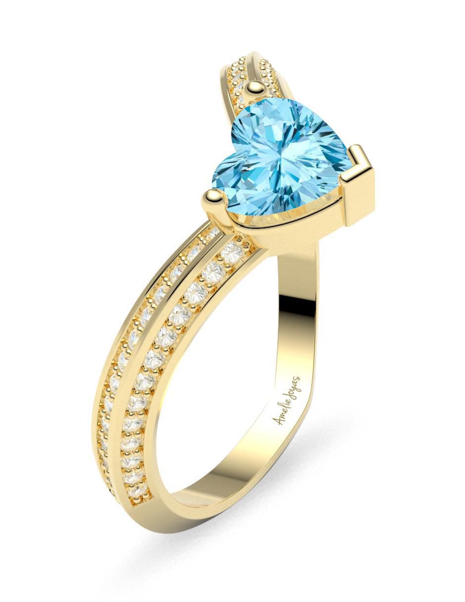 Anillo "de (si aplica)" corazón amelie joyas sin colección sin temática 14 k "de" oro zirconia