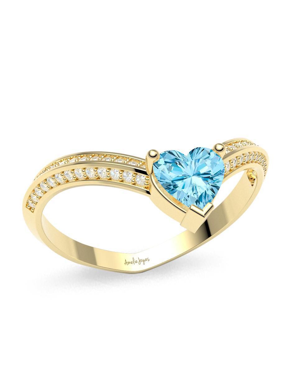 Anillo "de (si aplica)" corazón amelie joyas sin colección sin temática 14 k "de" oro zirconia