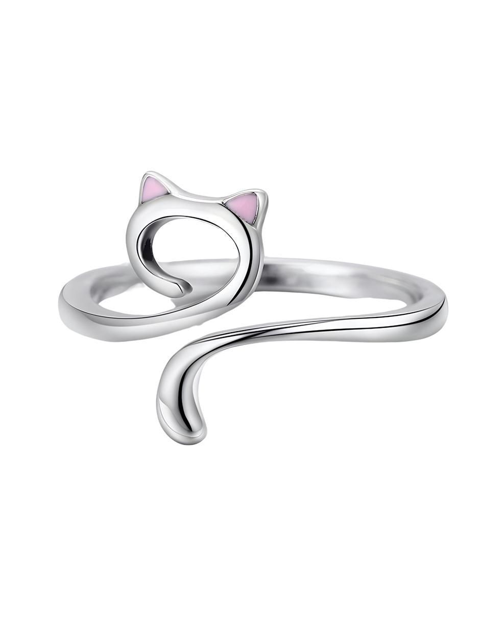 Anillo de gato Kiki Collection P 925 de plata brillante 1