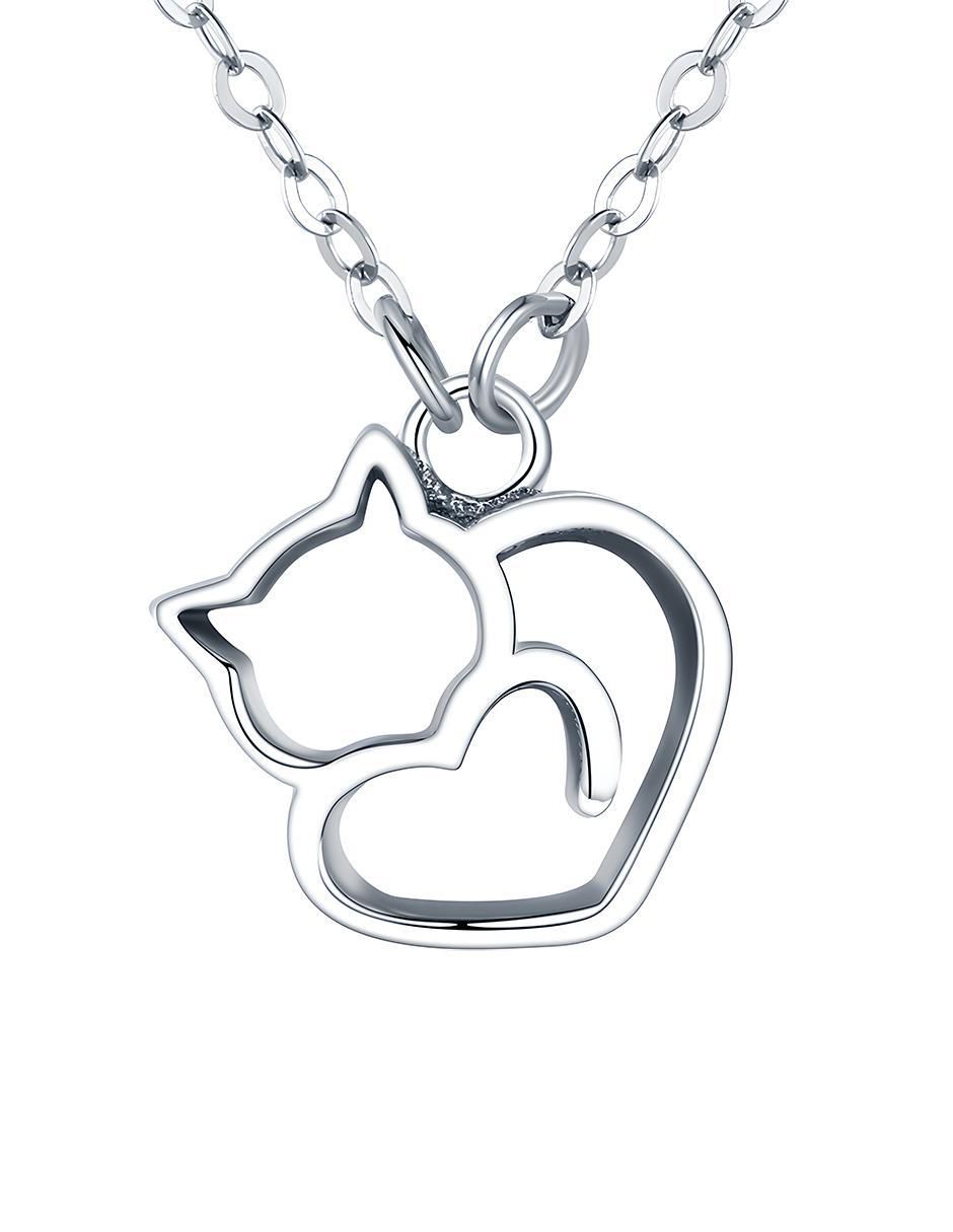 Collar con dije de gato Kiki de plata P 925 Collar con dije de gato Kiki de plata P 925