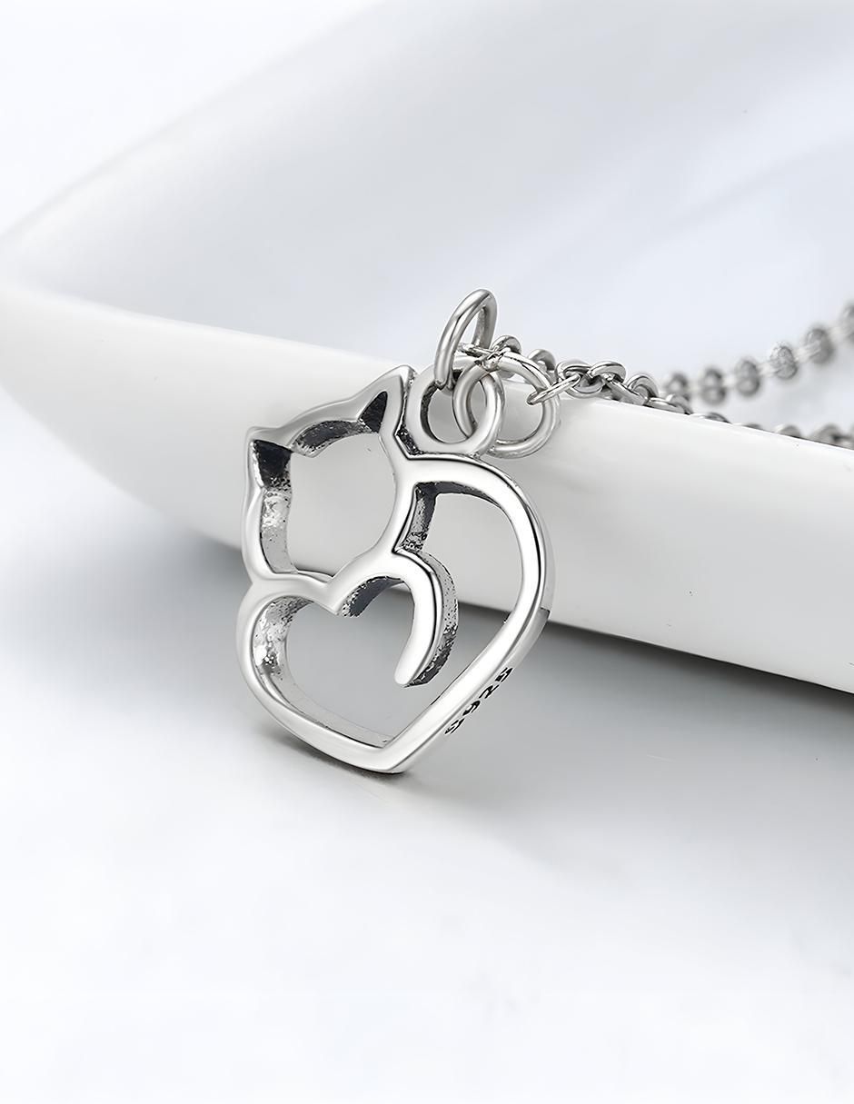 Collar con dije de gato Kiki de plata P 925 4