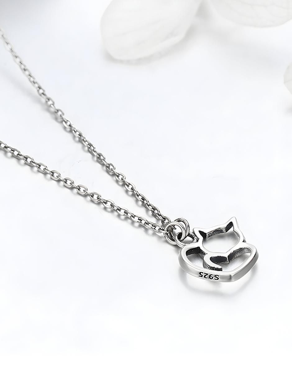 Collar con dije de gato Kiki de plata P 925 6