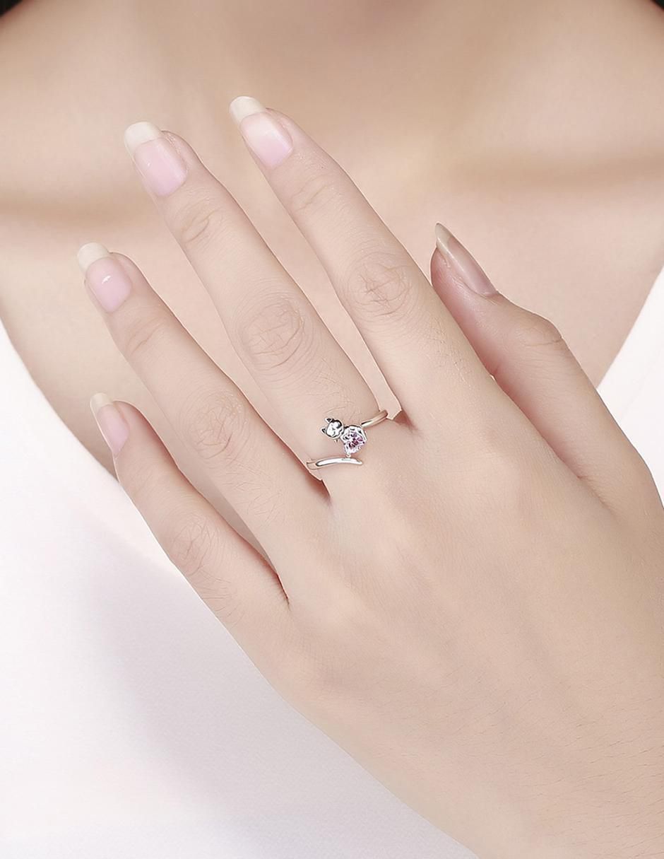 Anillo de gato Kiki Collection P 925 de plata zirconia brillante 3