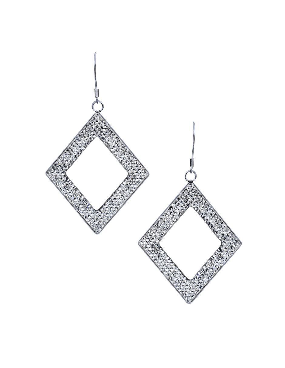 Aretes cuadrados Fancy con acabado brillante cristal