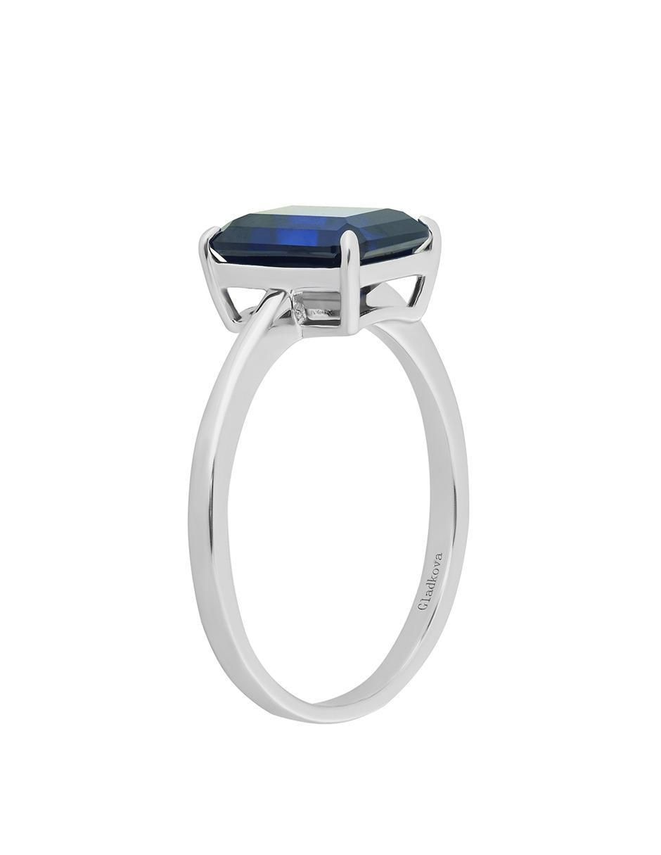 Anillo P 925 de plata zafiro brillante 2
