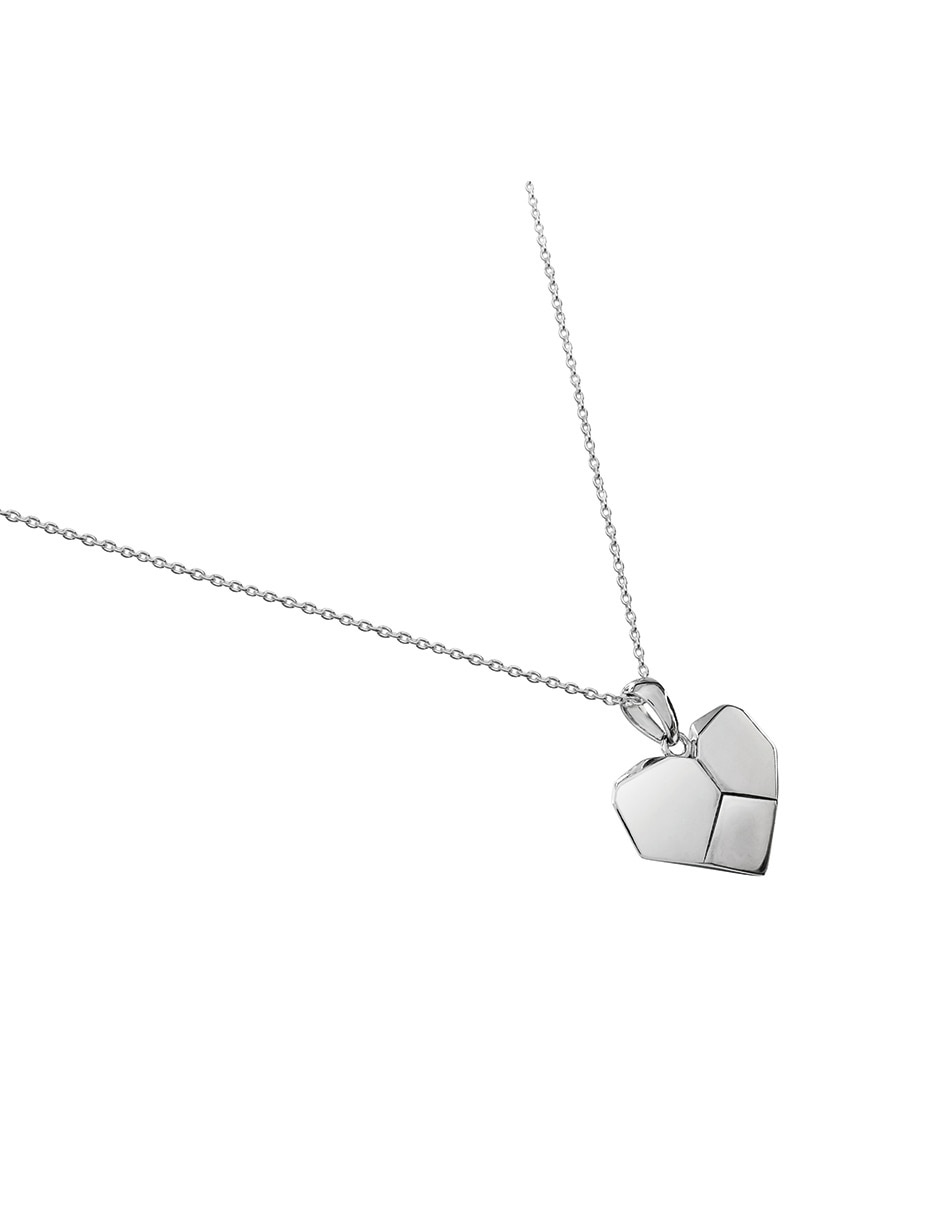 Dije de corazón origami de plata P 925 2
