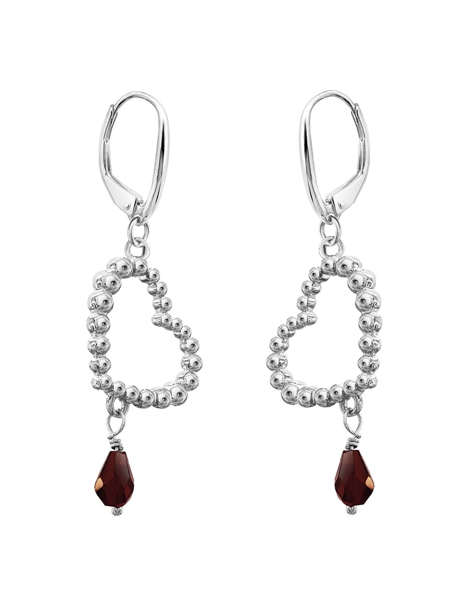 Aretes de corazón Burbujas de plata P 925 con acabado brillante 2