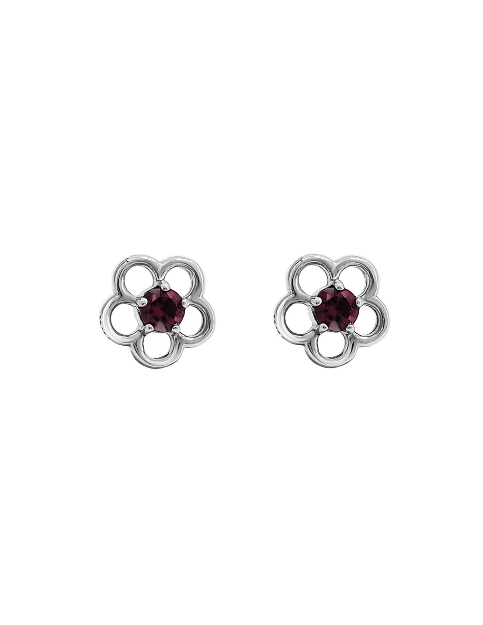 Broqueles de flor Esenciales de plata P 925 con acabado brillante zirconia Broqueles de flor Esenciales de plata P 925 con acabado brillante zirconia