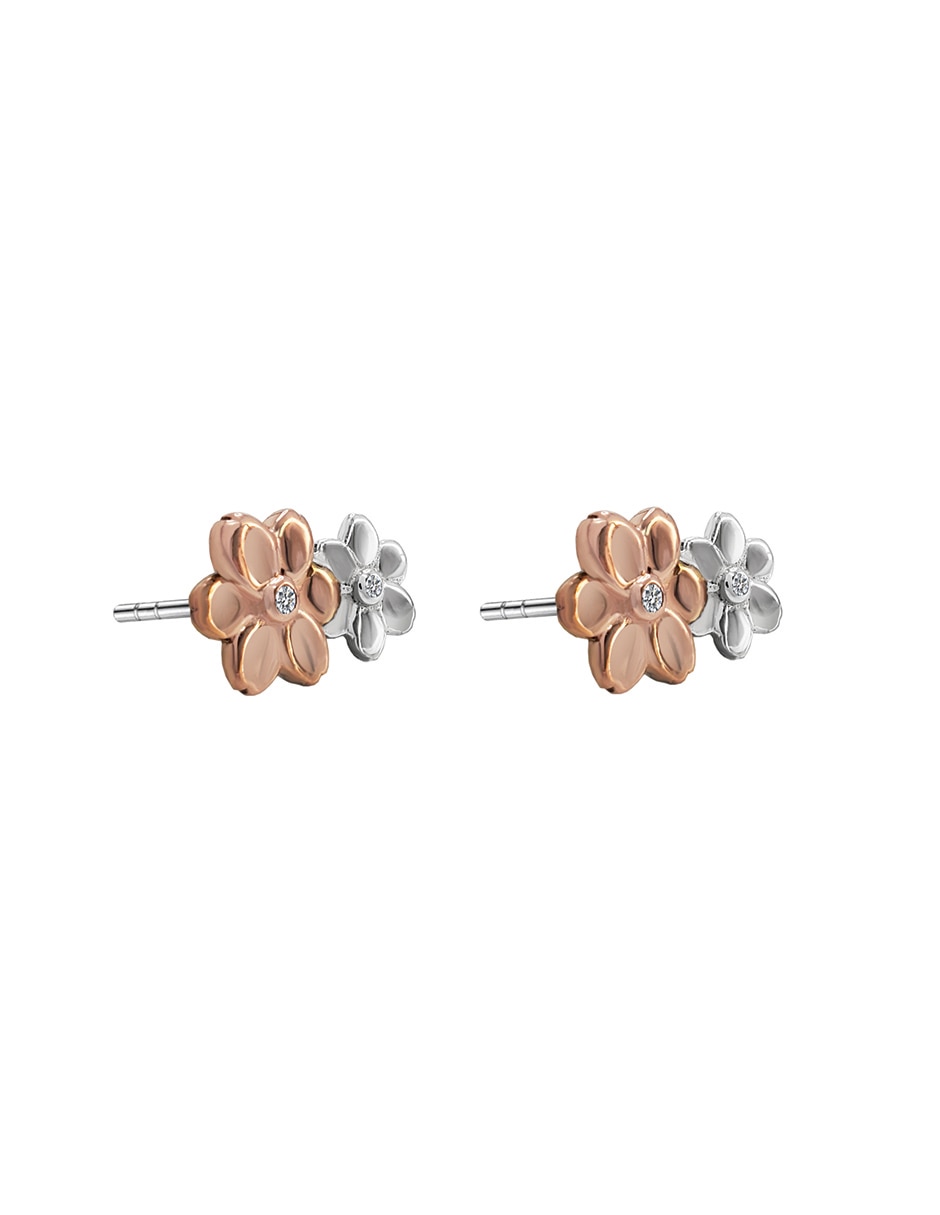 Broqueles de flor Esenciales de plata P 925 con acabado plateado 2