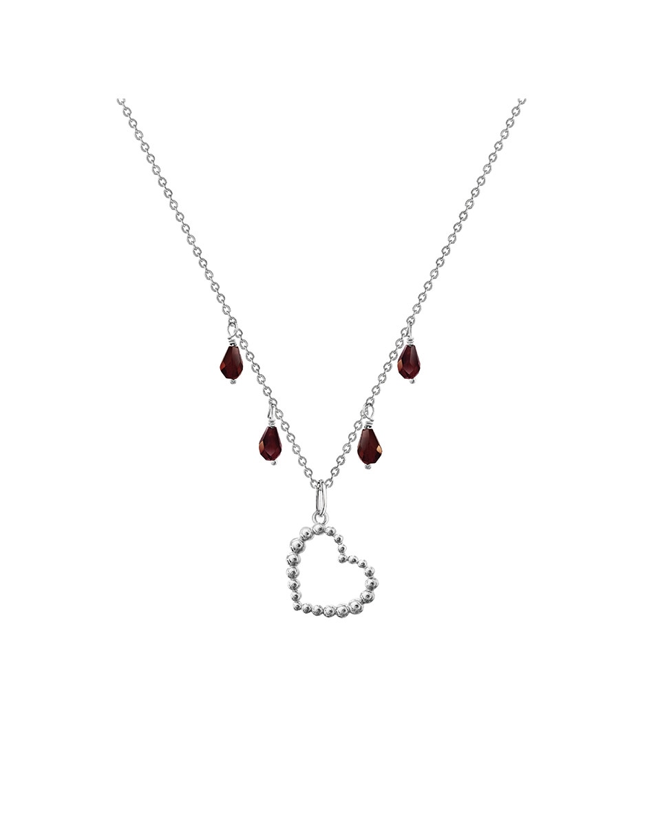 Collar de corazón Burbujas de plata P 925