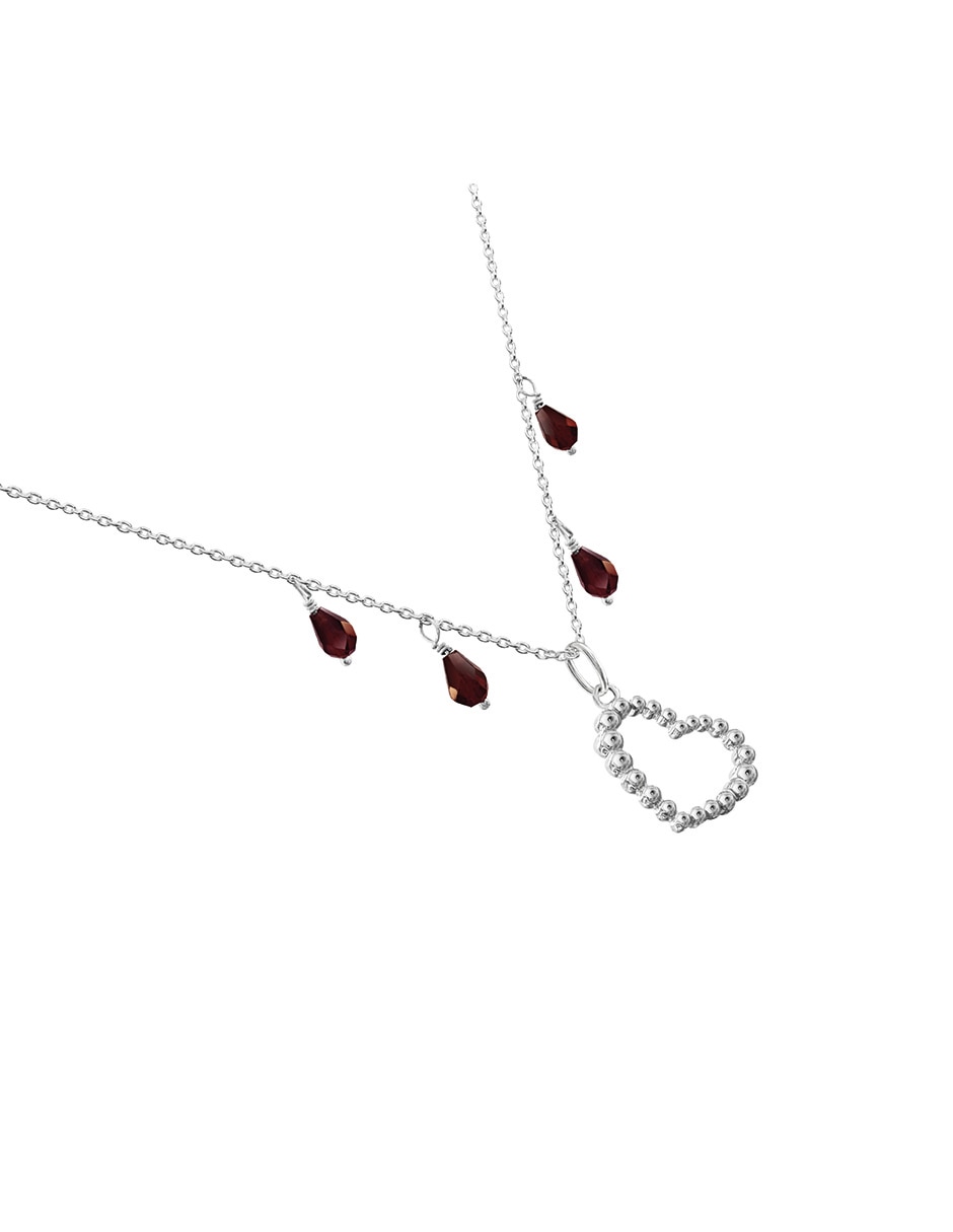 Collar de corazón Burbujas de plata P 925 2