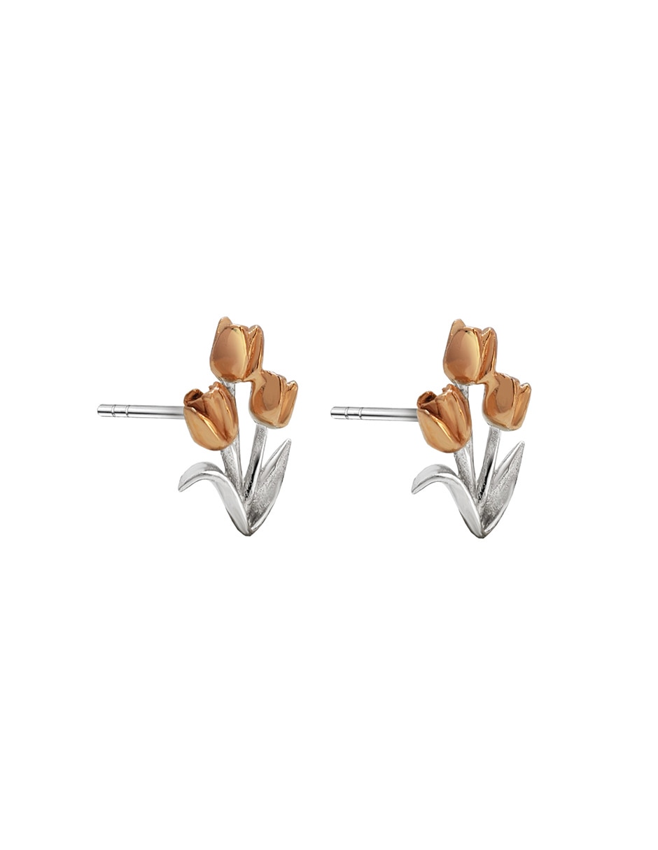 Broqueles de flor Esenciales de plata P 925 con acabado brillante 2