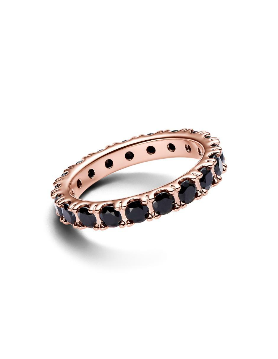Anillo Timeless de plata P 925 cristal con acabado baño de oro rosa