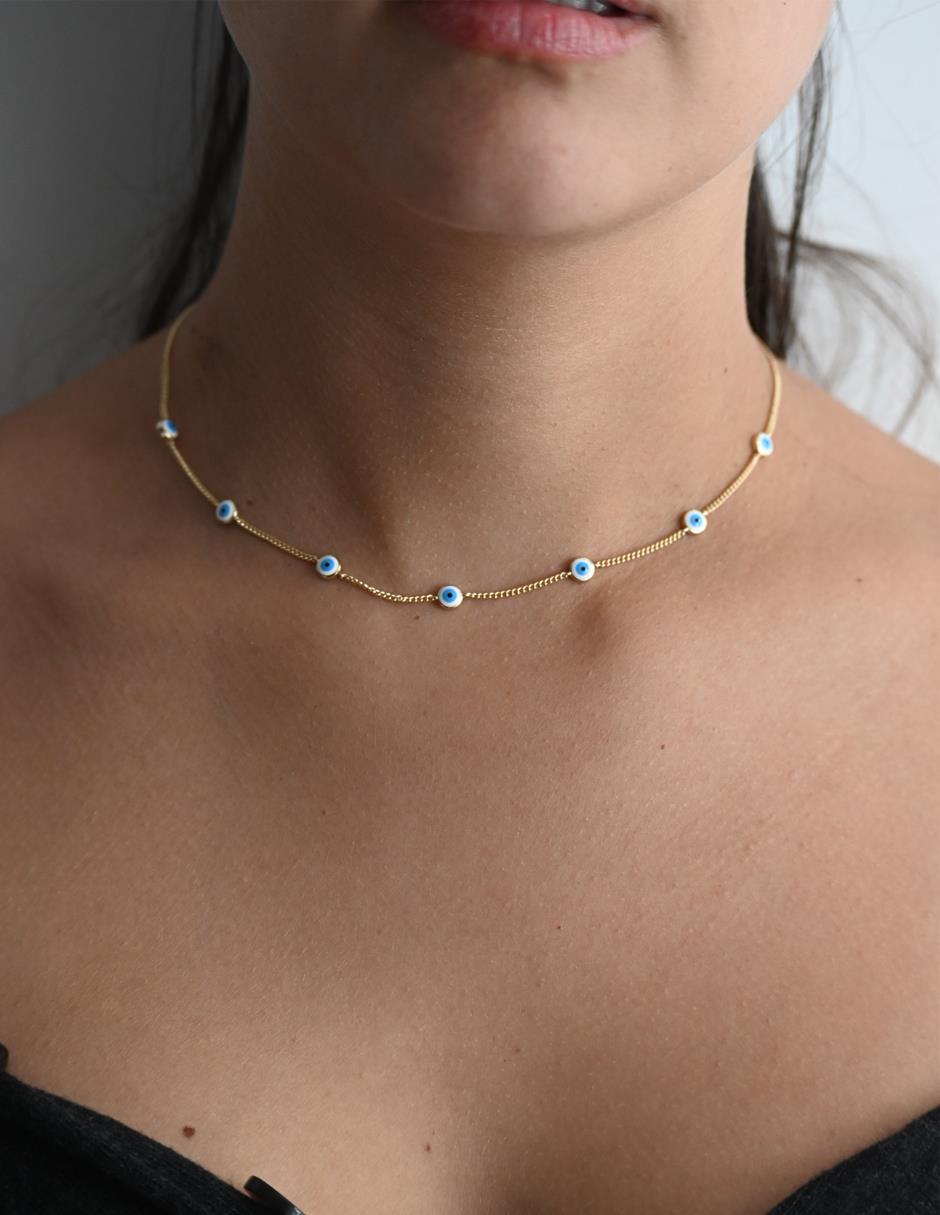 Collar de ojo turco Buena Suerte de plata P 925 3