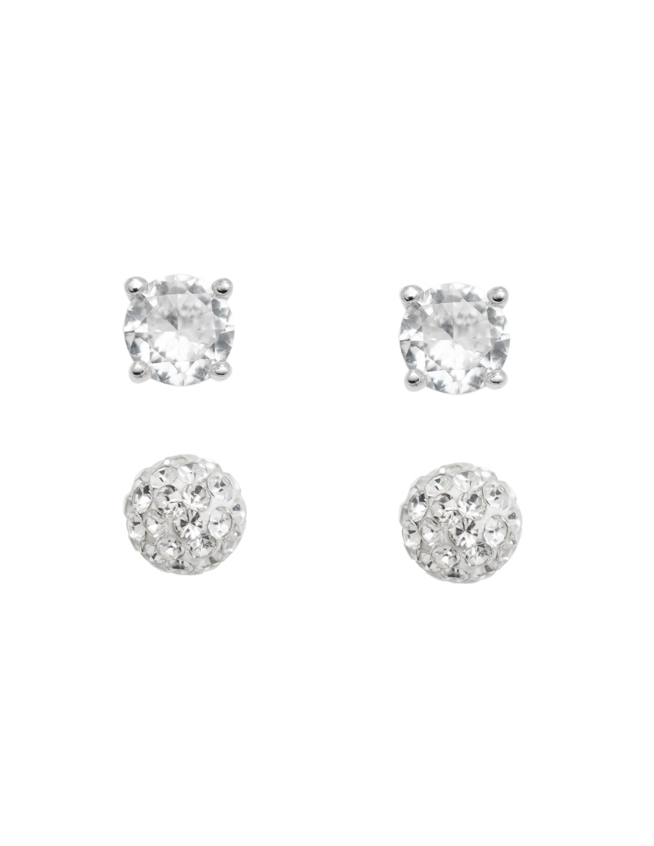 Broqueles de plata P 925 con acabado brillante zirconia