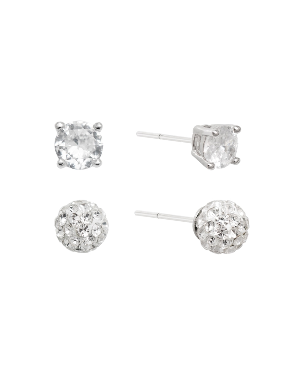 Broqueles de plata P 925 con acabado brillante zirconia 2
