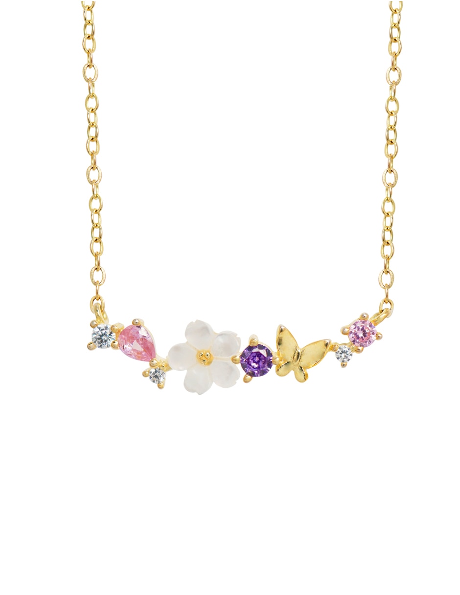 Collar de flor de plata P 925