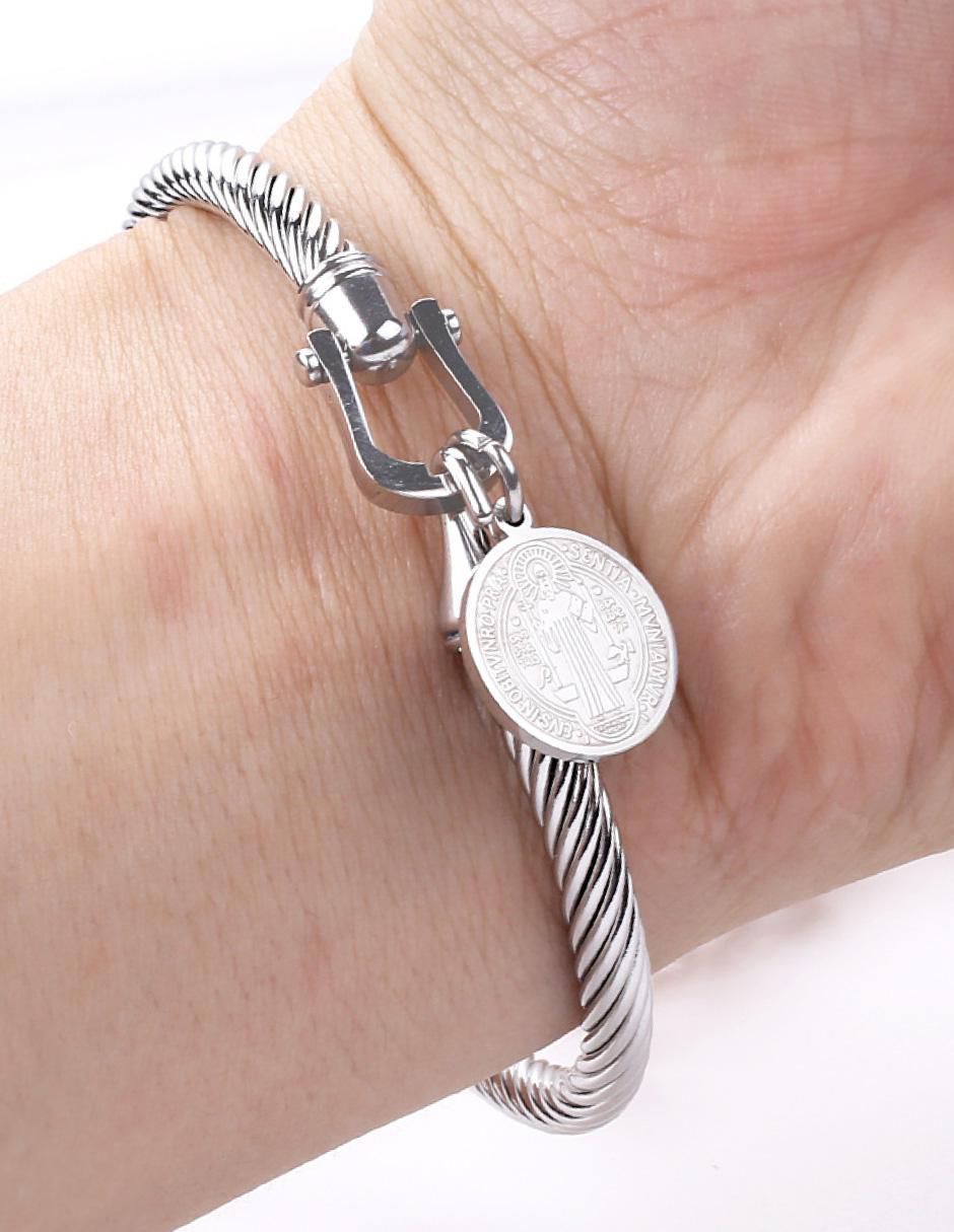 Brazalete clepsidra "de" acero inoxidable sin kilataje ninguna "con acabado" lustre