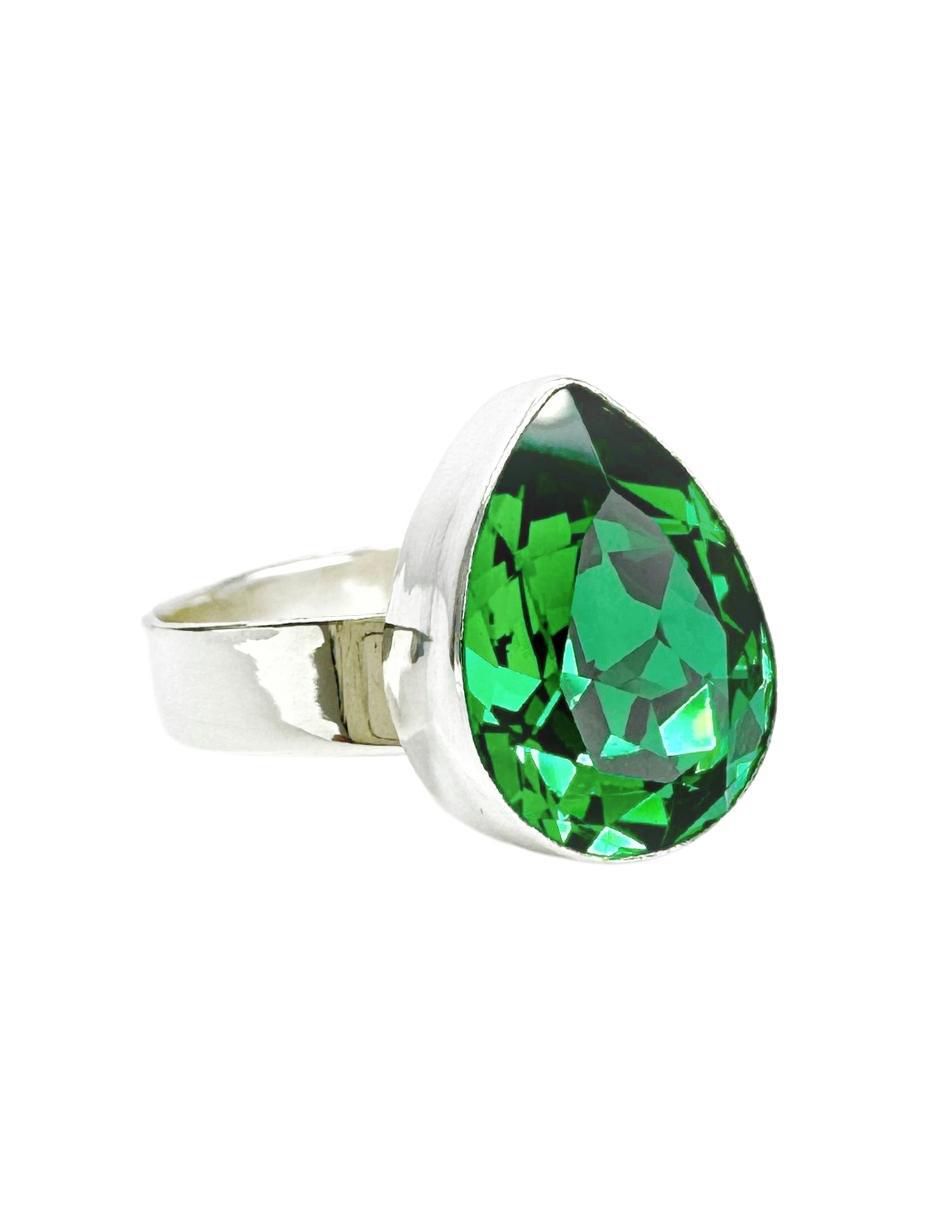 Anillo de pera Pera P 925 de plata cristal Anillo de pera Pera P 925 de plata cristal