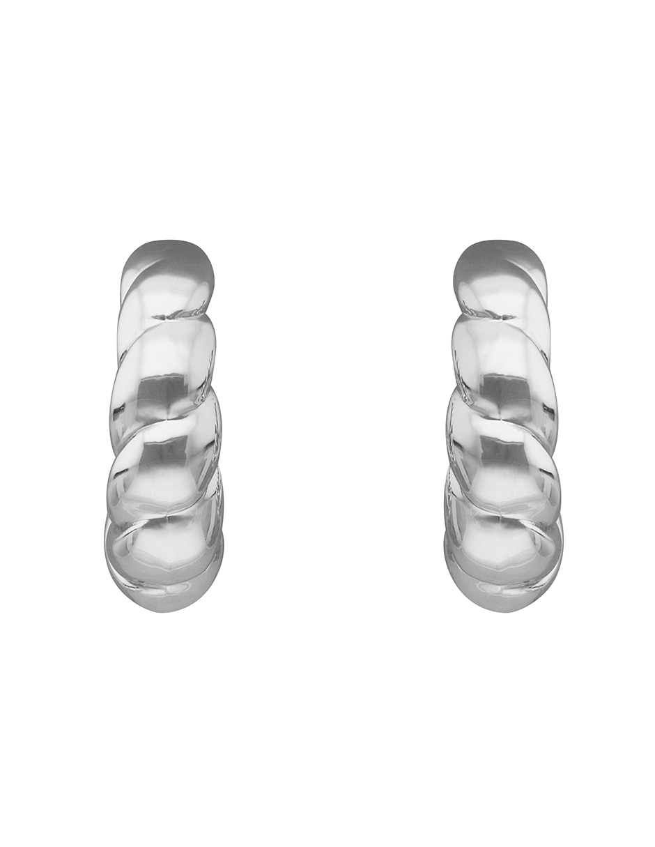 Aretes circulares Puffy Ears con acabado brillante Aretes circulares Puffy Ears con acabado brillante