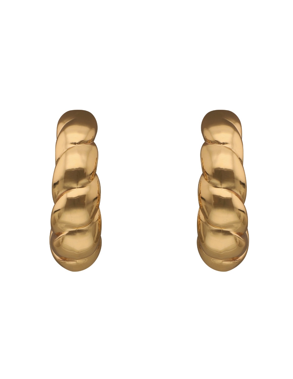 Aretes circulares Puffy Ears con acabado brillante