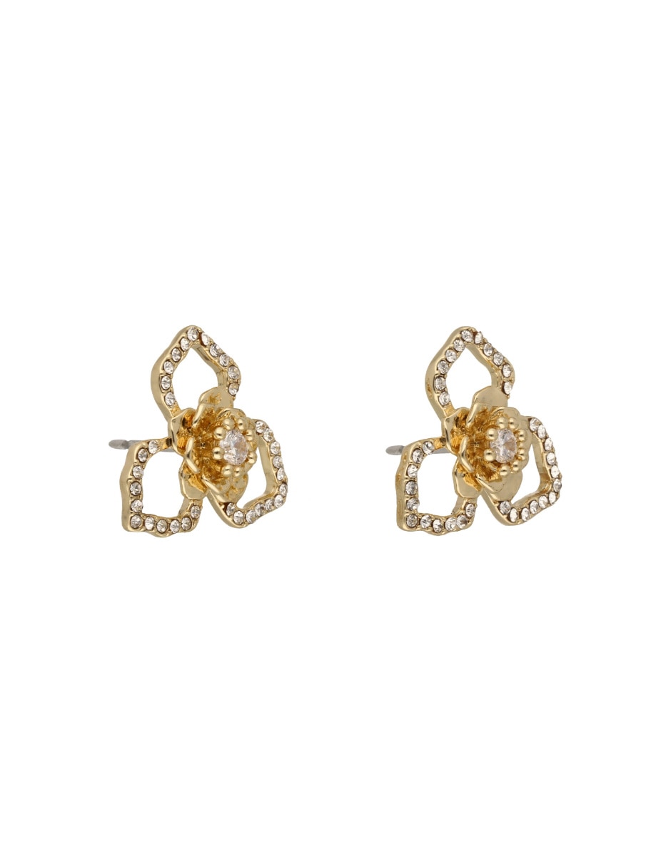 Aretes de flor Beverly Hills con acabado brillante