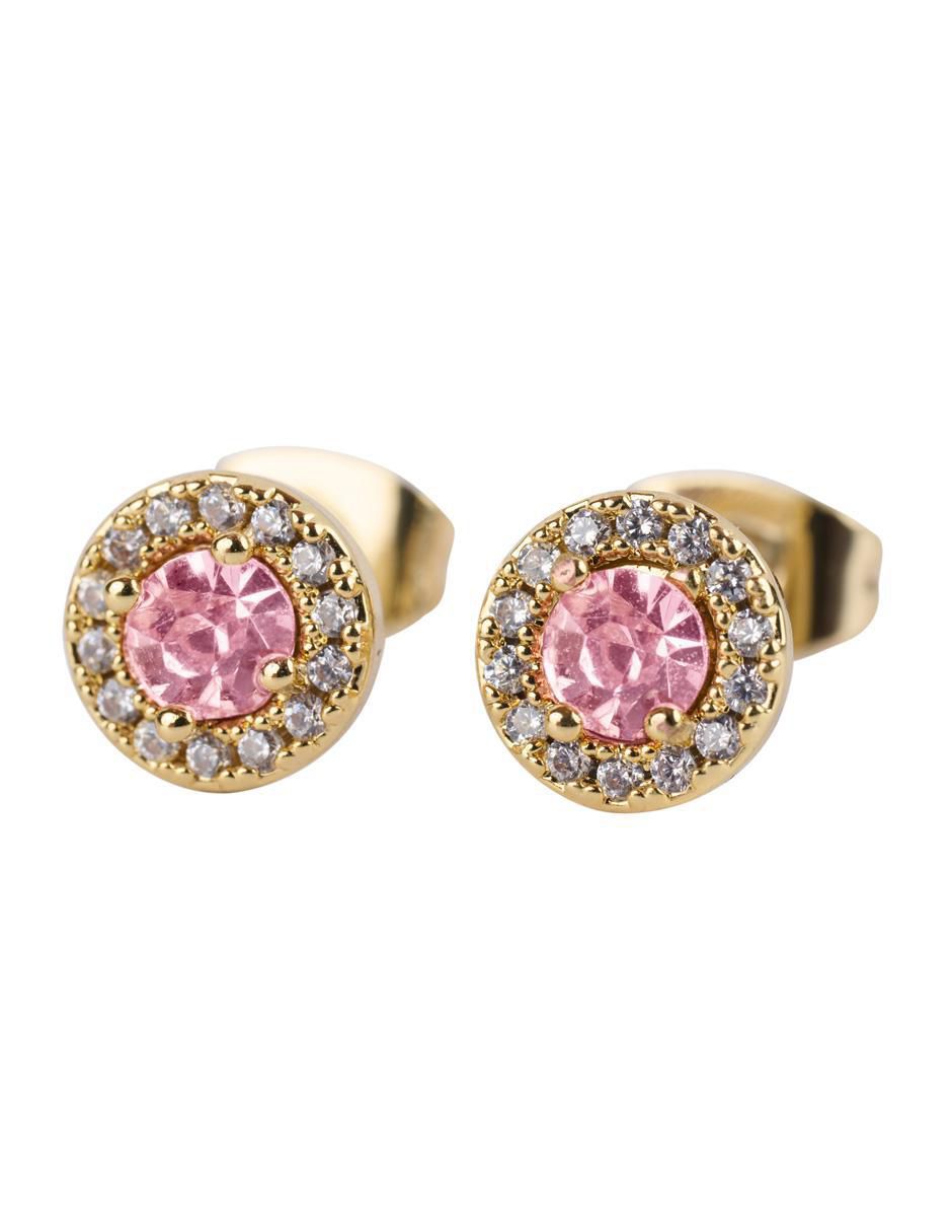 Broqueles circulares con acabado brillante zirconia cúbica Broqueles circulares con acabado brillante zirconia cúbica