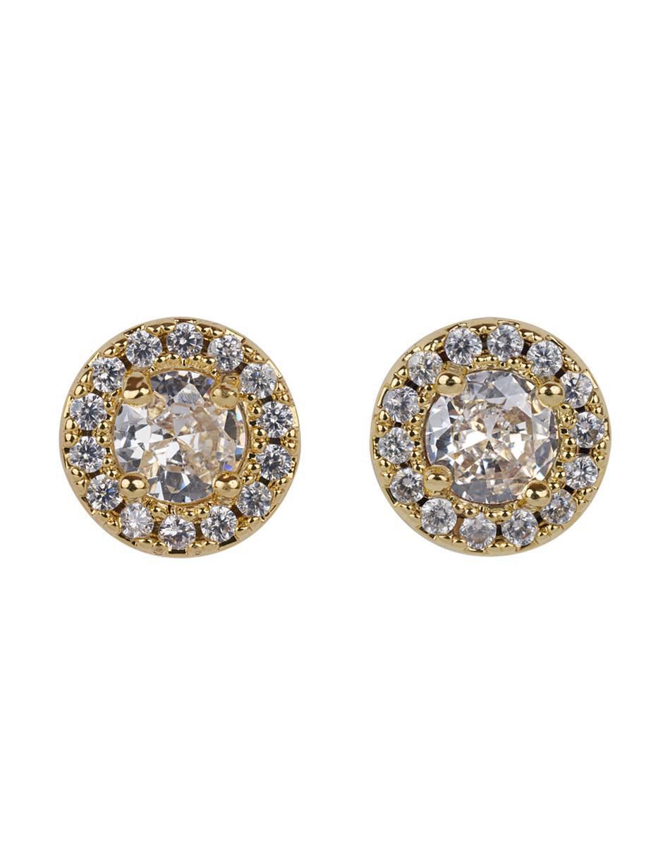 Broqueles "de (si aplica)" circular sin temática luckyly joyería "de" latón baño oro 14 k zirconia cúbica