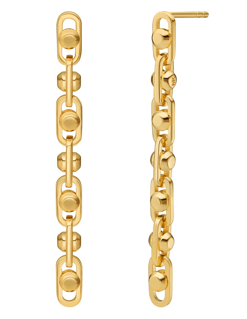 Aretes rectangulares Astor Link de plata P 925 con acabado brillante 1