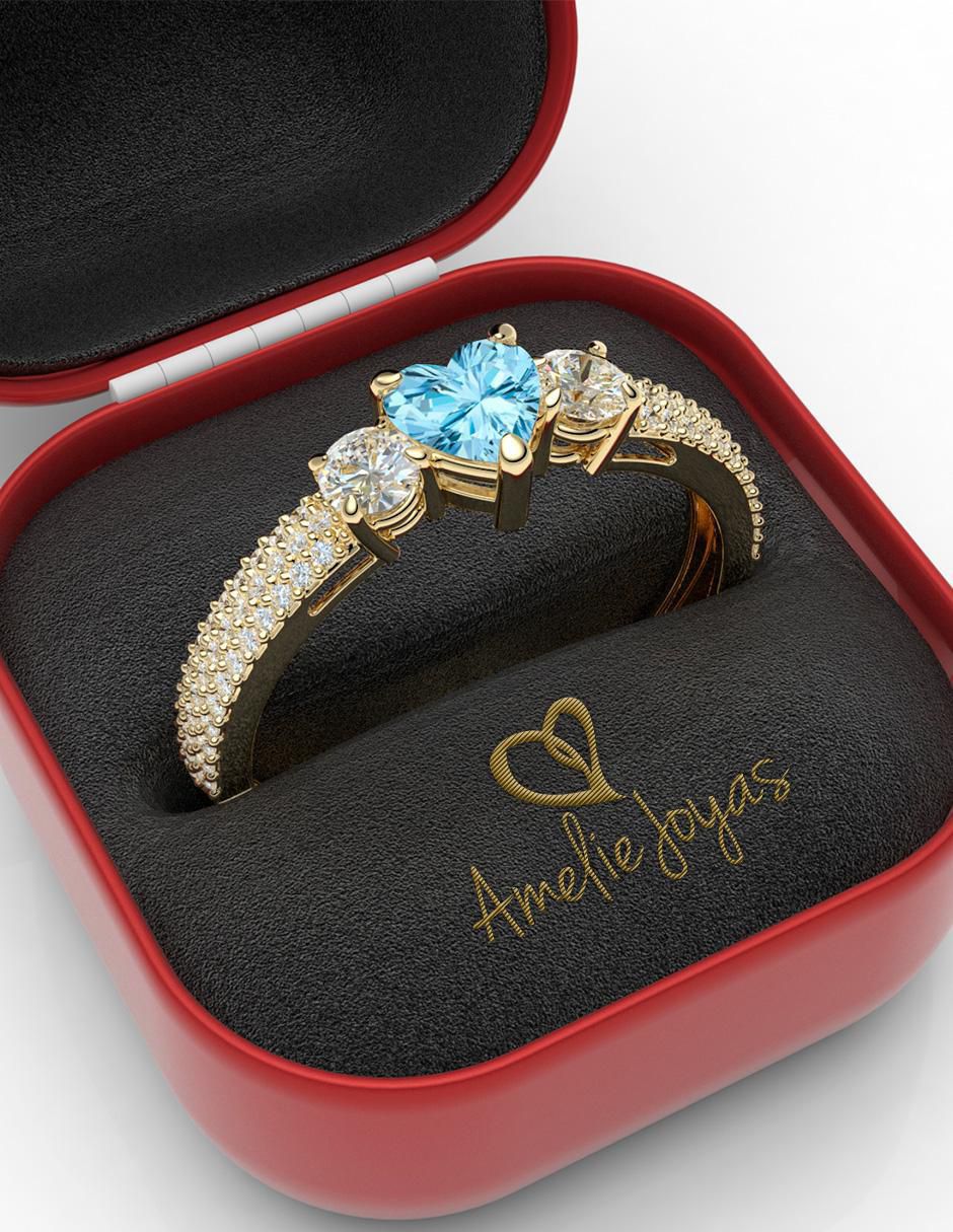Anillo "de (si aplica)" corazón amelie joyas sin colección sin temática 14 k "de" oro zirconia