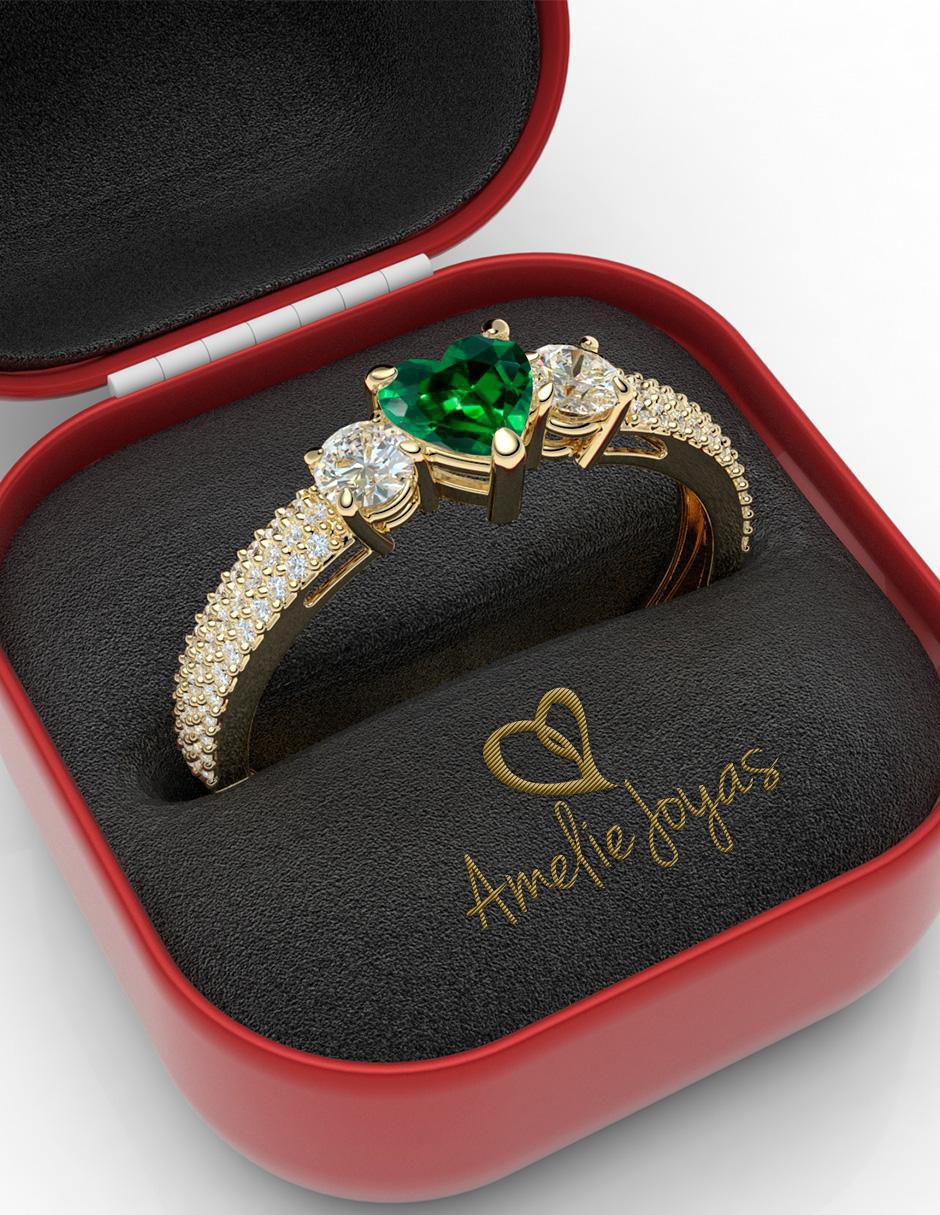 Anillo "de (si aplica)" corazón amelie joyas sin colección sin temática 14 k "de" oro zirconia