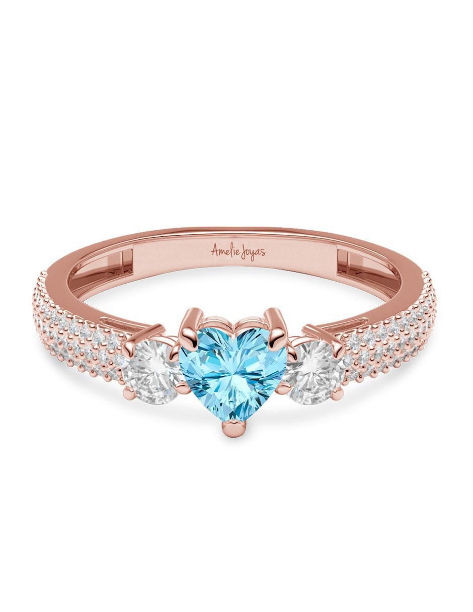 Anillo de corazón 14 k de oro zirconia brillante Anillo de corazón 14 k de oro zirconia brillante
