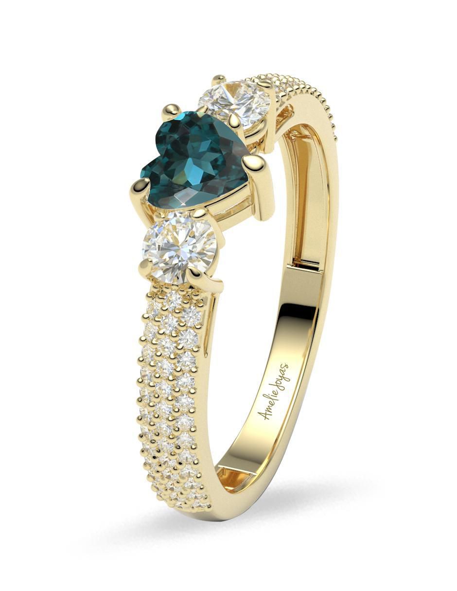 Anillo "de (si aplica)" corazón amelie joyas sin colección sin temática 14 k "de" oro zirconia