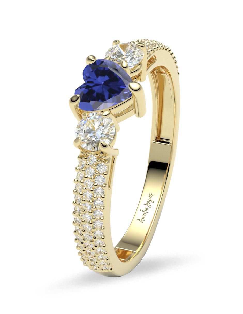 Anillo "de (si aplica)" corazón amelie joyas sin colección sin temática 14 k "de" oro zirconia
