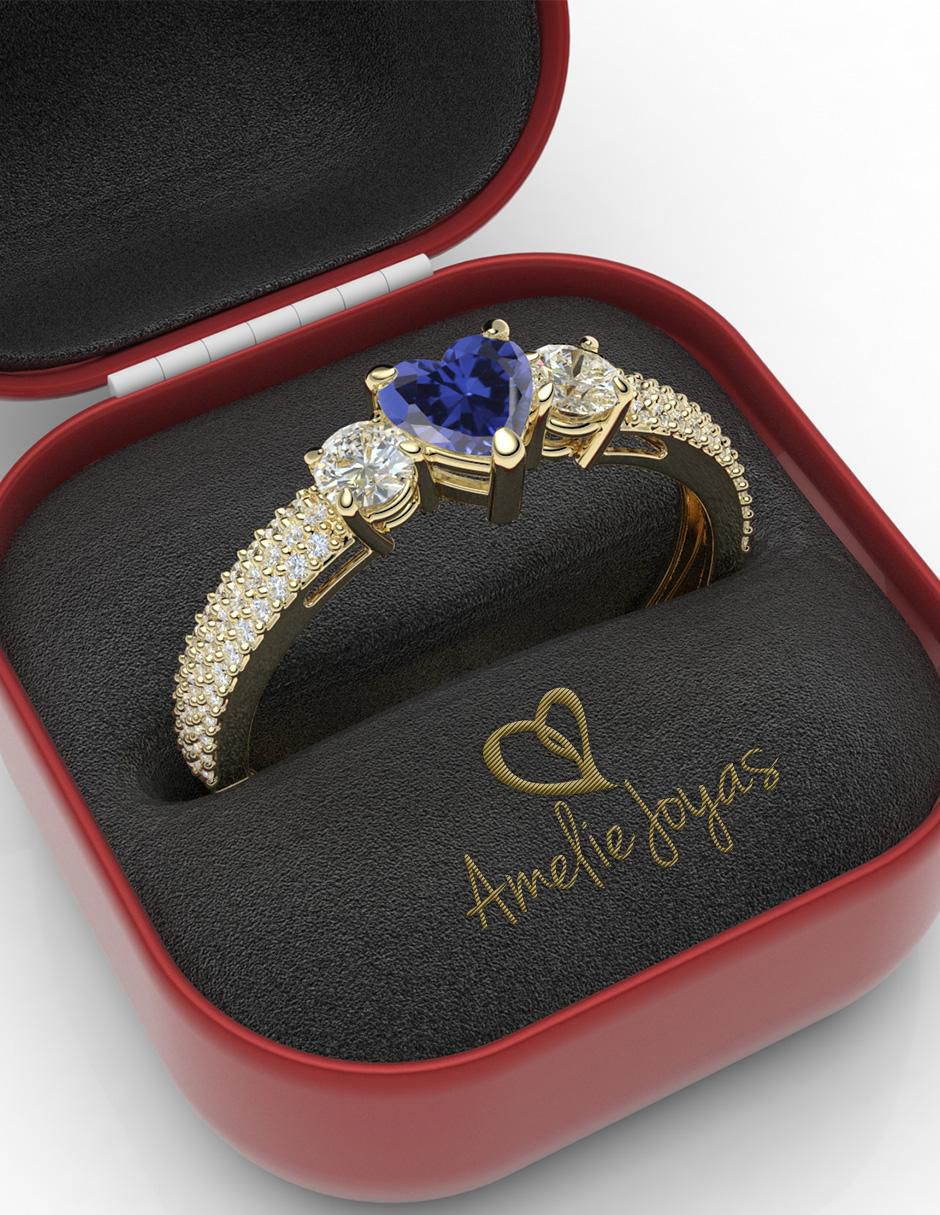 Anillo "de (si aplica)" corazón amelie joyas sin colección sin temática 14 k "de" oro zirconia