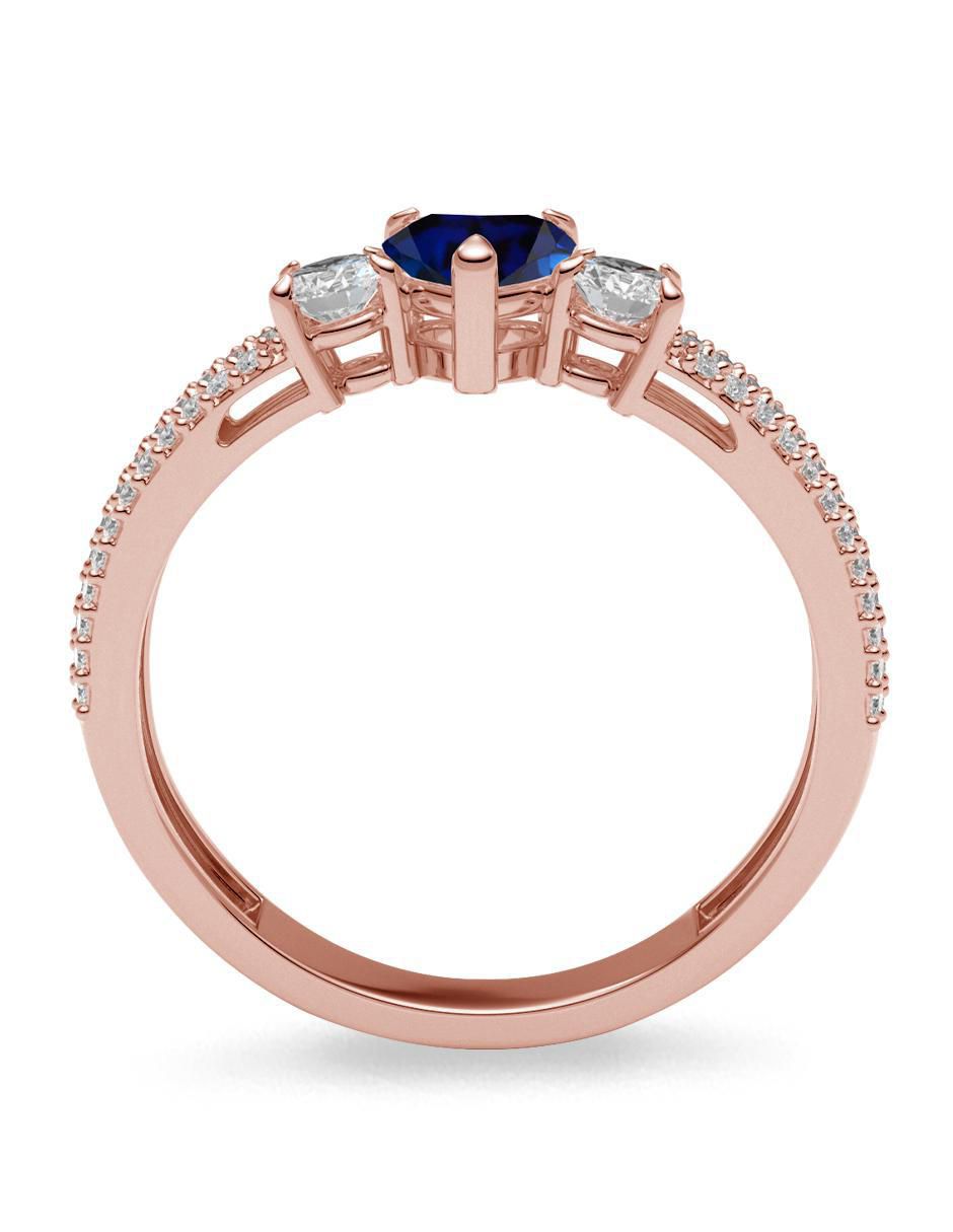 Anillo de corazón 14 k de oro zirconia brillante 3